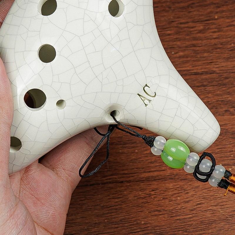 Ocarina Ceramic - M5TC Professionelles 12-Loch-Keramik-Okarina mit großem Oktavumfang,