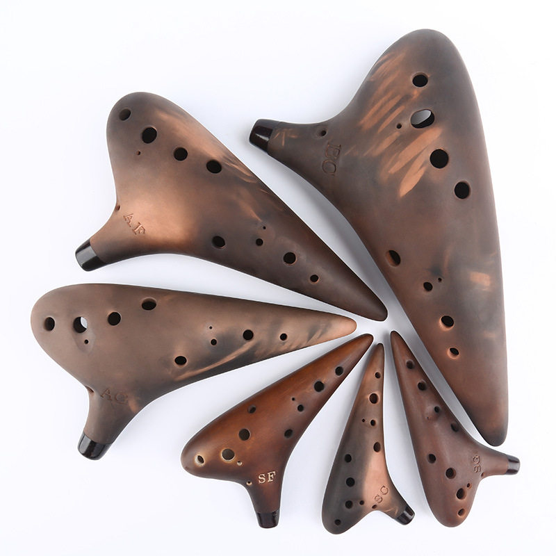 Ocarina Ceramic - Lila Ton-Keramik-Okarina AC/SF/SG/SC/AF/AG/BC-Töne, 12 Löcher, Okarina,
