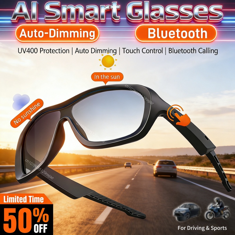Audio With Music Ai - KI-Smart-Brille mit Sprachübersetzung, Audio-Sonnenbrille, UV-Schutz für