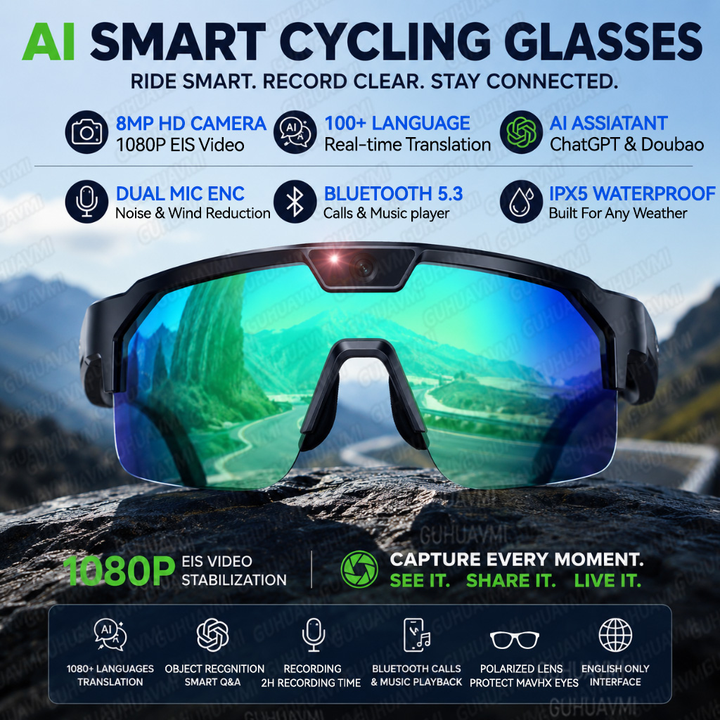 Audio With Music Ai - 2026 Upgrade Smart-Brille mit 8MP Foto-