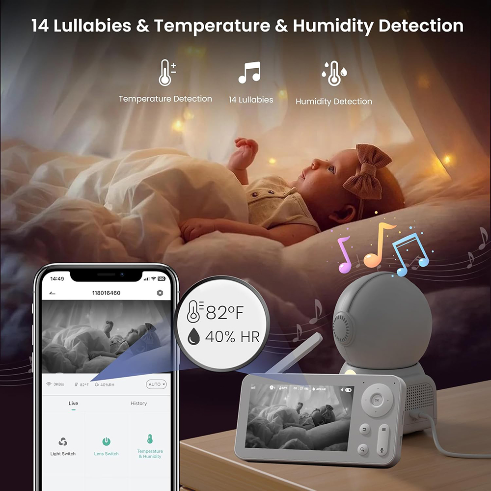 2K-Babyphone mit 2 Kameras und – Audio Music App Bewertung und Preis